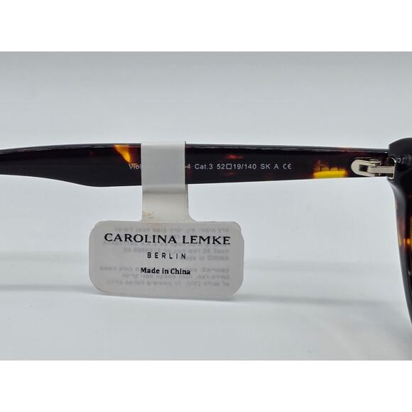 Carolina Lemke Berlin CL7944-04 Tortoise Cat Eye Sunglasses Brown Gradient Lens